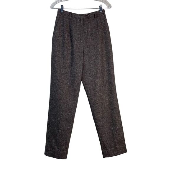 Vintage Pendleton Extra High Rise Wool Silk Blend Brown Pants Dark Academia 6P - Picture 1 of 9